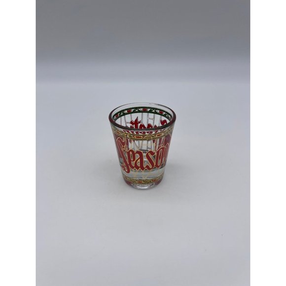 Vintage Culver Seasons Greetings Shot Glass Christmas - Picture 1 of 6